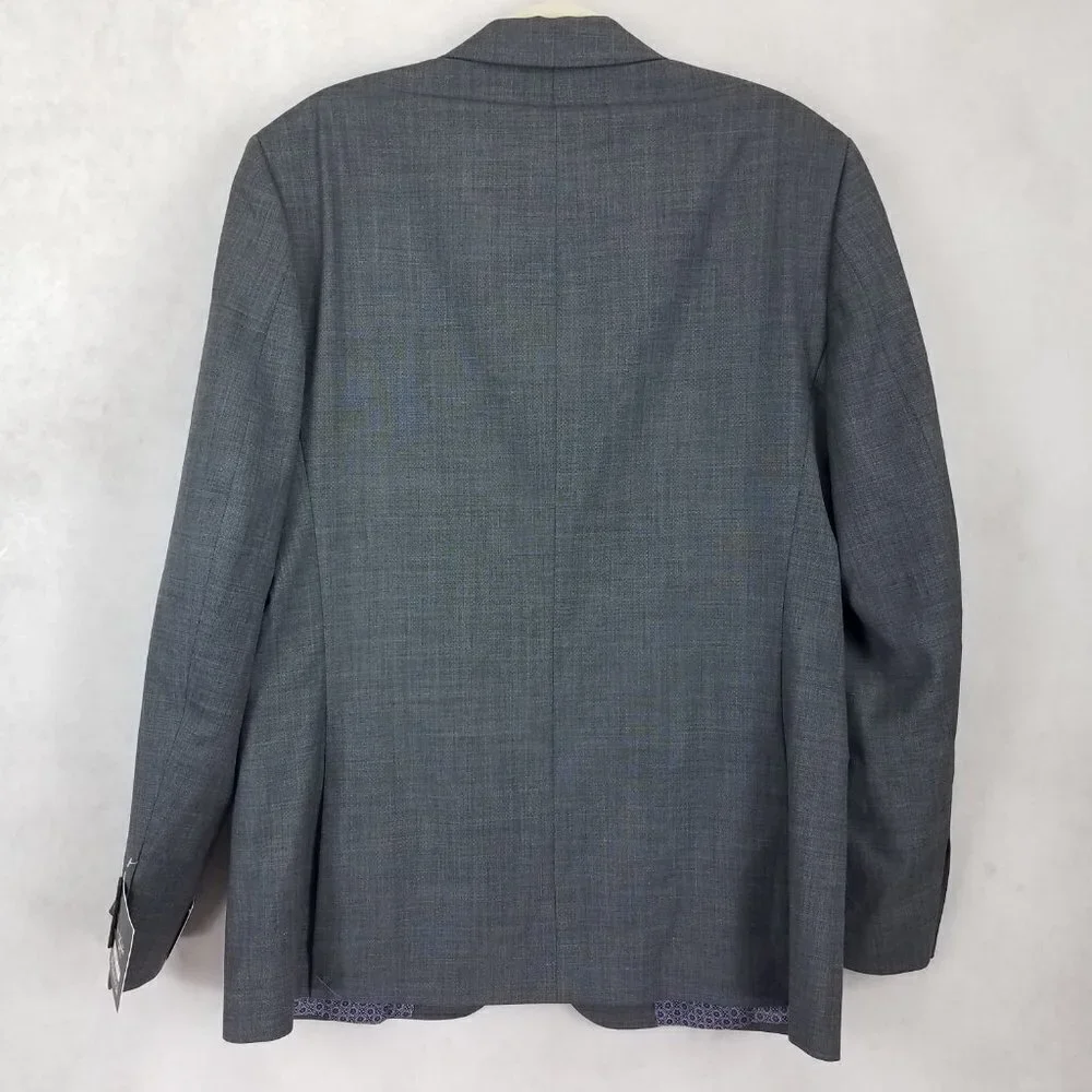 NWT Original Penguin Blazer Suit Jacket Wool Sport Coat Charcoal 42L Slim Long